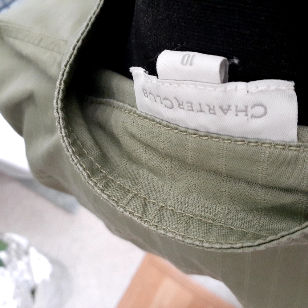 CHARTER CLUB Olive Ladies Denim Jacket Coat - Picture 6 of 6